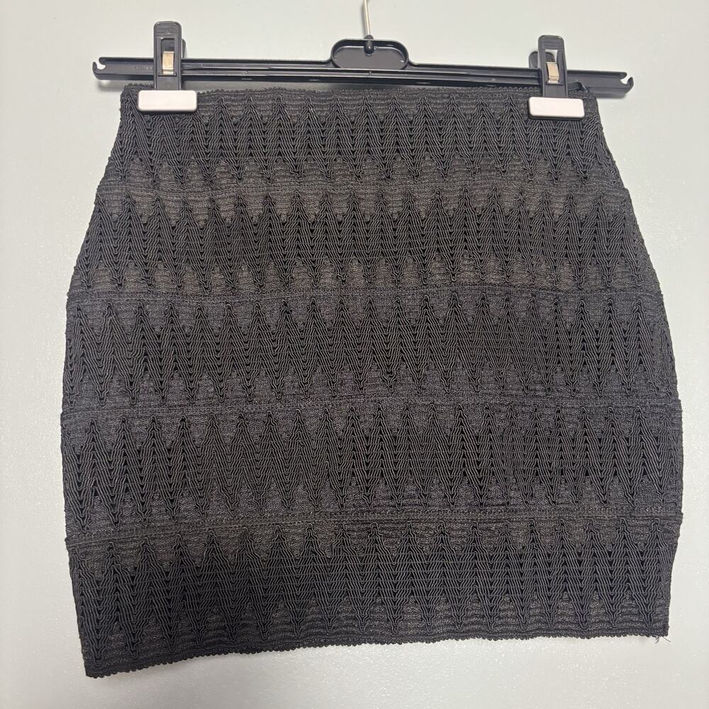 WOWcouture Women’s Black Weave Mini Skirt Midi Layered Party Medium